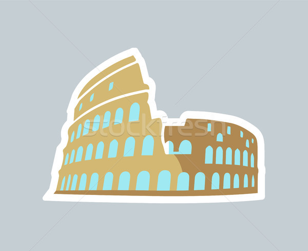 Template Card of Rom Coliseum Vector Illustration Stock photo © robuart