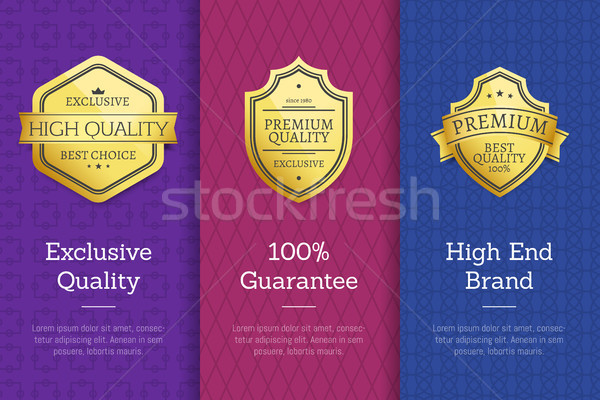 Stock photo: Exclusive Quality 100 Guarantee High End Labels