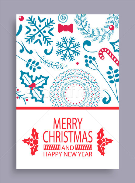 Merry Christmas and Year Cover Vector Illustration Stock photo © robuart