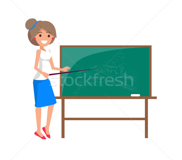 Insegnante lavagna isolato illustrazione femminile bianco Foto d'archivio © robuart