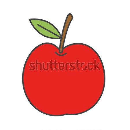 Cartoon Simple Red Apple Isolated Illustration Stock photo © robuart