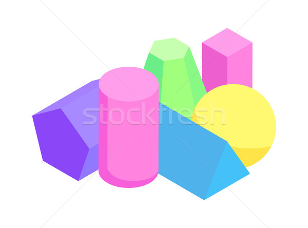 Colorful Prisms Set Isolated on White Background Stock photo © robuart