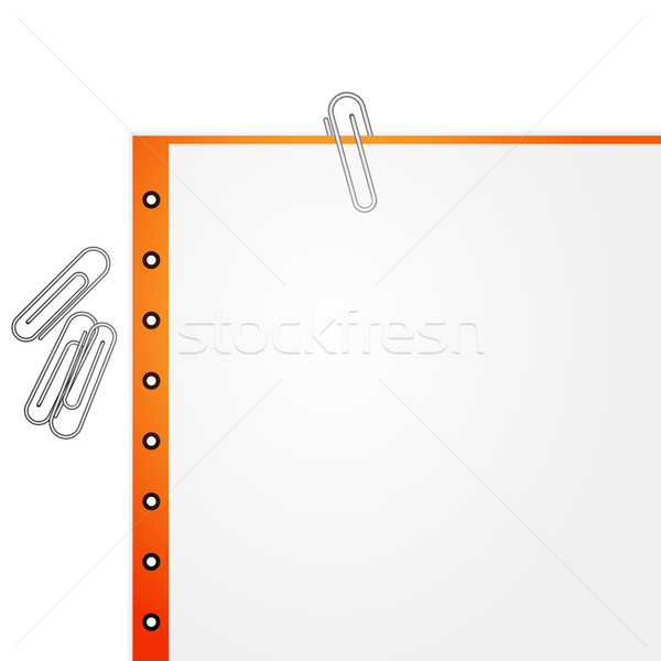 Metal paper clip and paper Stock photo © robuart