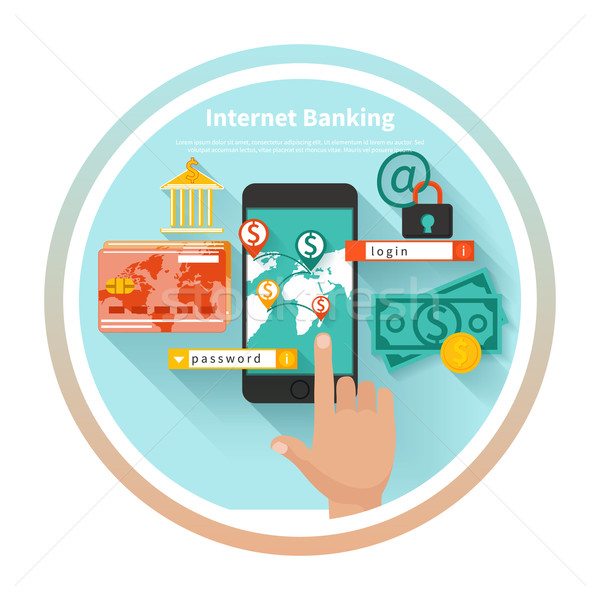 Internet bancário segurança depósito negócio on-line Foto stock © robuart