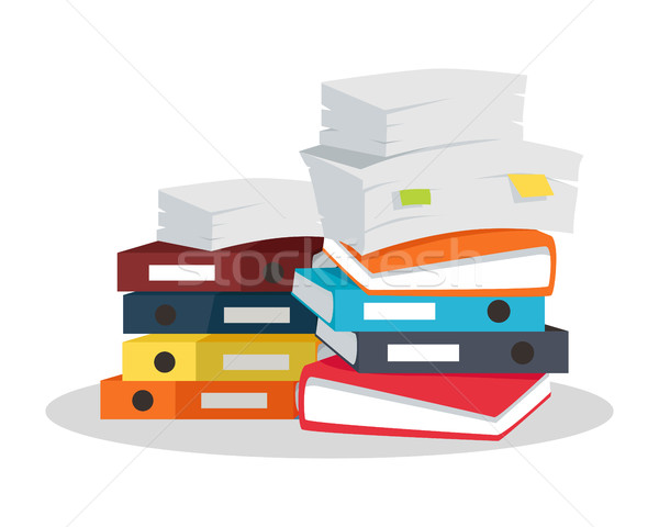Stack of Documents Vector Flat Design on White. Stock photo © robuart