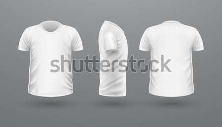 T-shirt Teplate Set. Front Side Back View. Vector Stock photo © robuart