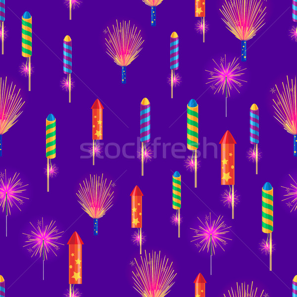 Bengal Fires, Colorful Rockets, Sparkler Fireworks Stock photo © robuart