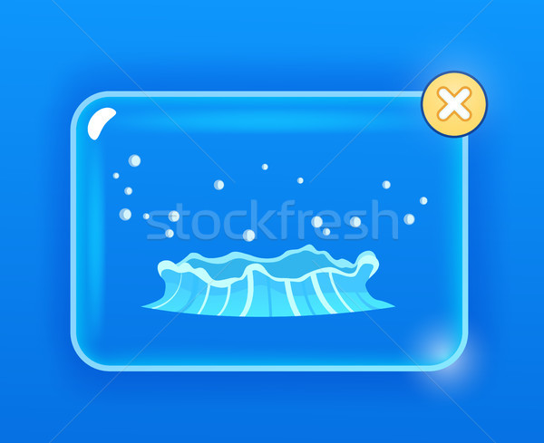 Stock photo: Blue Geyser Flow of Water from under Earth Drawing