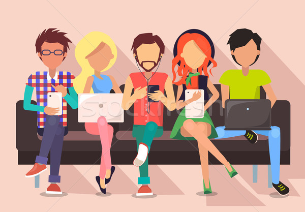 People and Technology Banner Vector Illustration. Stock photo © robuart