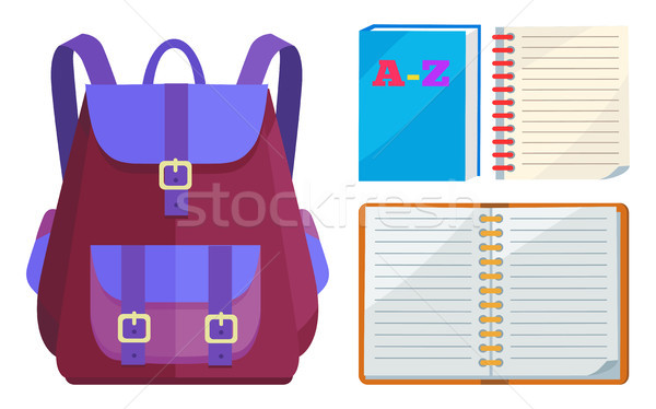 Backpack for Kids with ABC Open Copybook Vector Stock photo © robuart