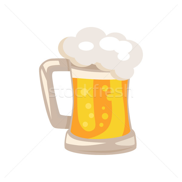 Traditional Glass of Beer with White Foam Vector Stock photo © robuart