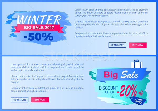 Winter Big Sale 2017 Vector Landing Page Posters Stock photo © robuart