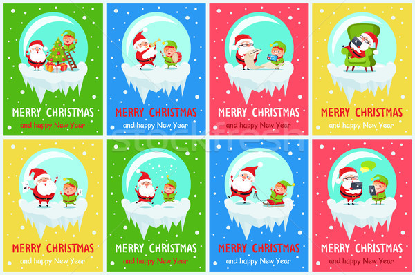 Merry Chritsmas Great Pleasure Vector Illustration Stock photo © robuart