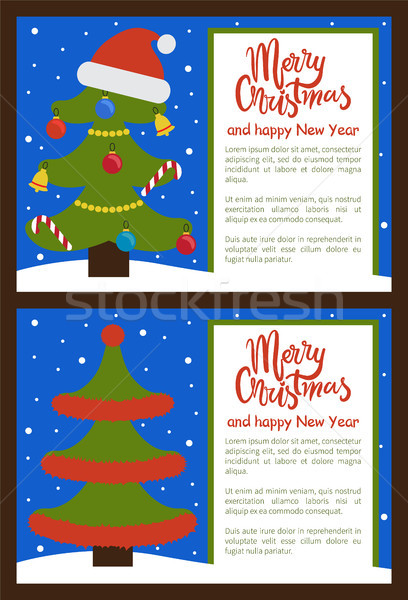 Christmas Tree Ornated with Toys Vector Illustration Stock photo © robuart