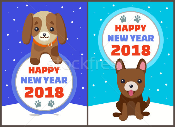 Stock photo: Happy New Year Collection Vector Illustration