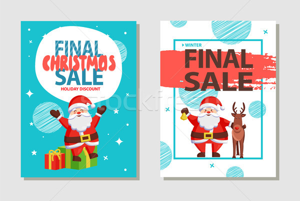 Finał christmas sprzedaży wakacje zniżka plakat Zdjęcia stock © robuart
