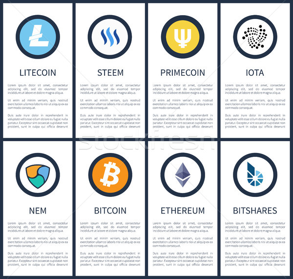 Cryptocurrency Symbols with Sample Texts Posters Stock photo © robuart