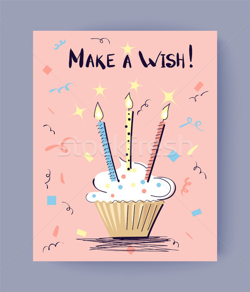 Make a Wish Birthday Congrats Vector Illustration Stock photo © robuart
