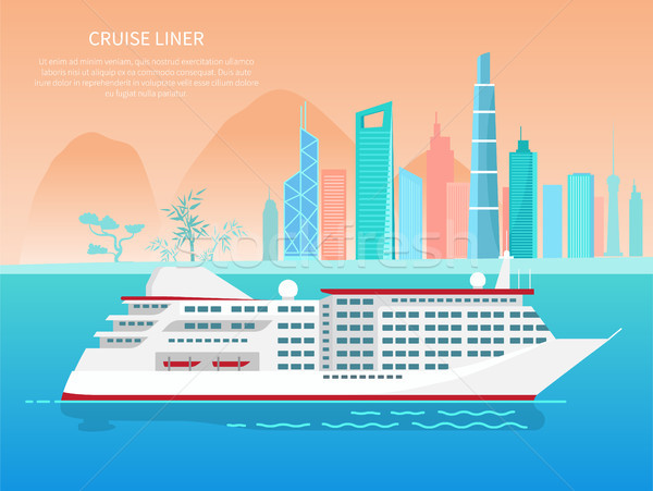 Cruise Liner Poster and Text Vector Illustration Stock photo © robuart