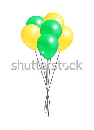 Yellow and Green Bunch of Helium Color Air Balloon Stock photo © robuart