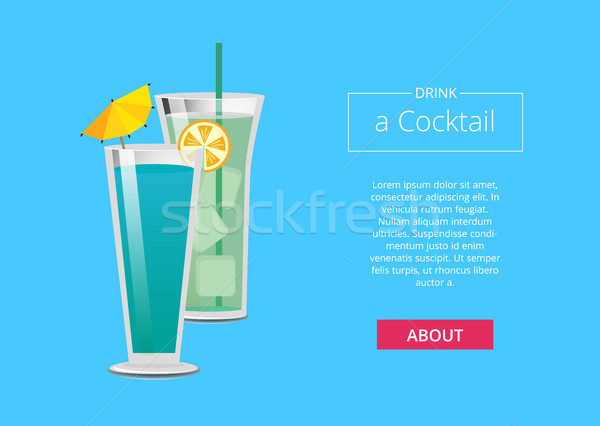 Drink a Cocktail Web Poster with Mojito and Mint Stock photo © robuart