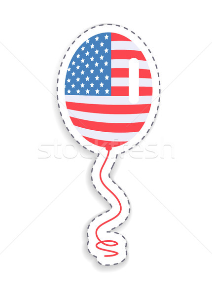 Balão fio bandeira fixo ajudar bandeira americana Foto stock © robuart