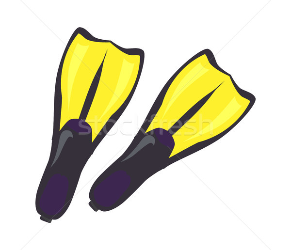 Pair of Yellow Flippers for Professional Diving Stock photo © robuart