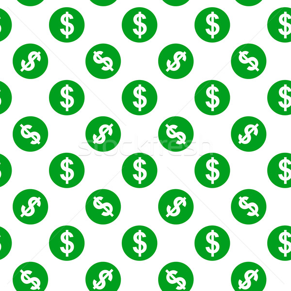 Dollar Sign Seamless Pattern On White Background Vector - 