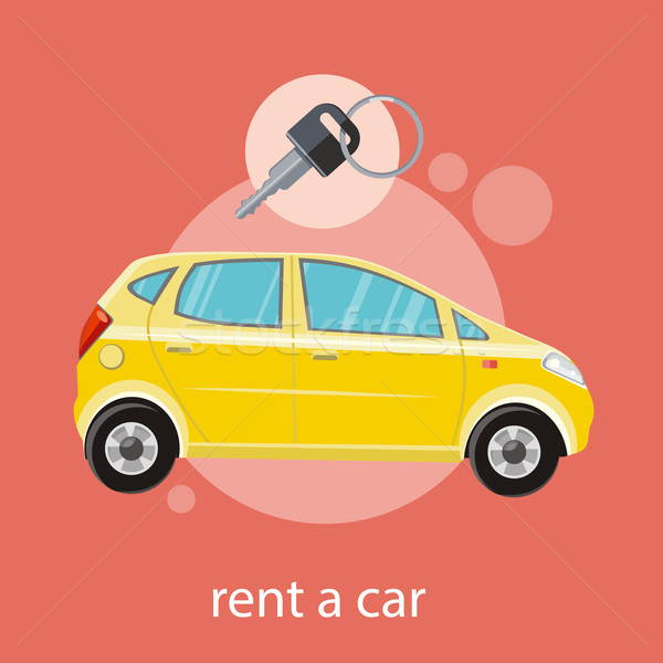 Wynajem samochodu żółty projektu cartoon Zdjęcia stock © robuart