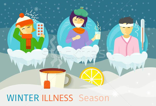 Inverno malattia stagione persone design freddo Foto d'archivio © robuart