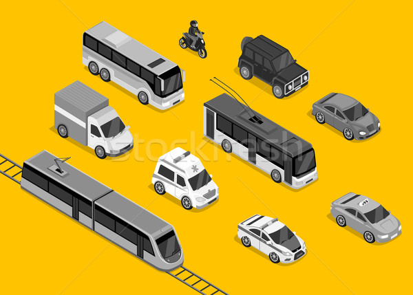 Isometric 3d Transport Set Flat Design Stock photo © robuart