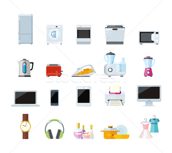 Set of Household Appliances Design Flat Stock photo © robuart