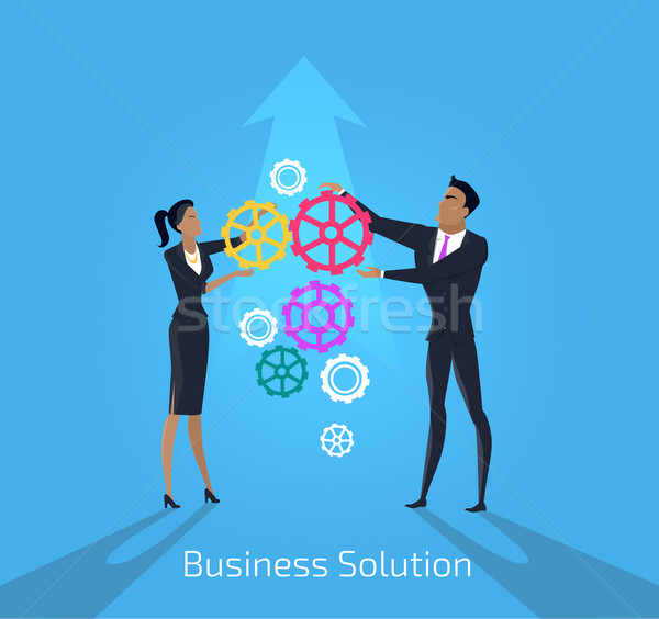 Business solution. Man and woman Stock photo © robuart
