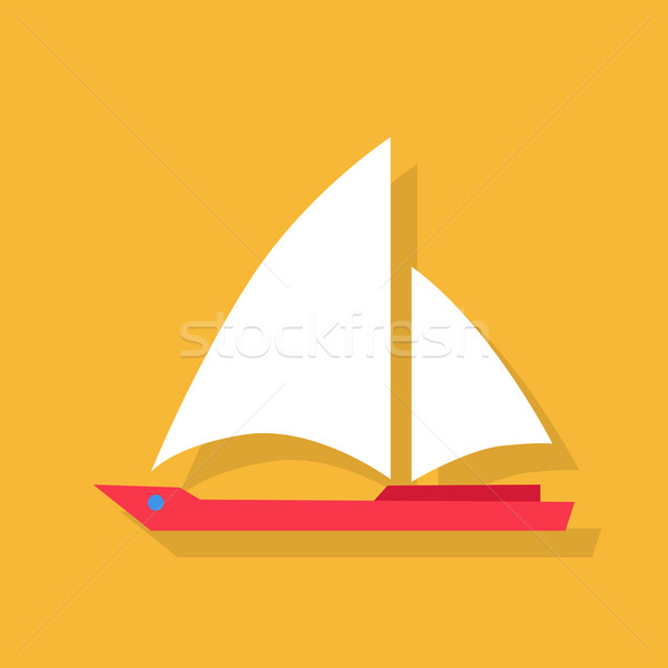 Red Boat with White Sails Stock photo © robuart