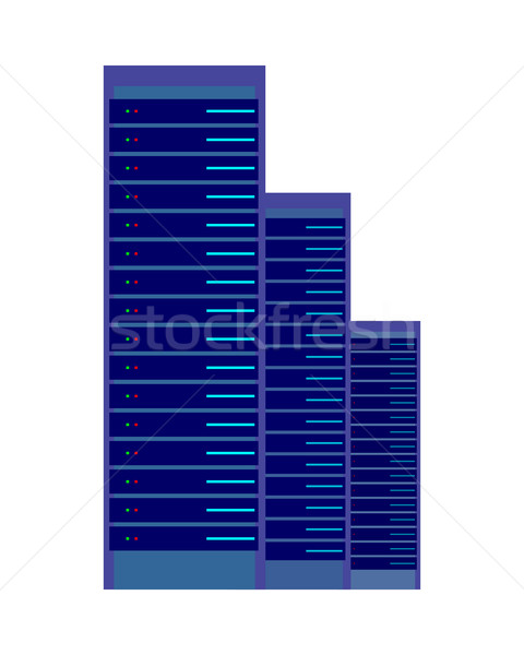 Serverul calculator crearea de reţele hardware icoană vector Imagine de stoc © robuart