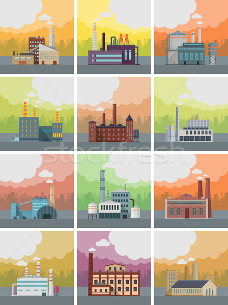 Set of Factory Building Banners Stock photo © robuart