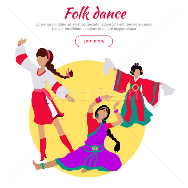 Folk Dance Conceptual Flat Style Vector Web Banner Stock photo © robuart