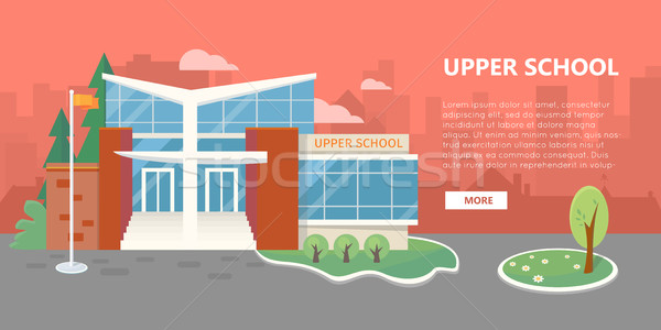 School gebouw vector stijl ontwerp openbare Stockfoto © robuart