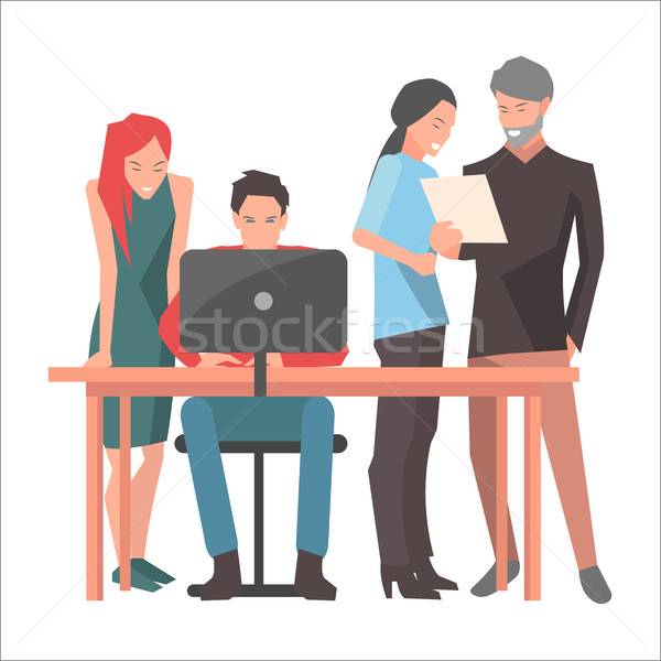 Teamwork and Startup Discussions Illustration Stock photo © robuart