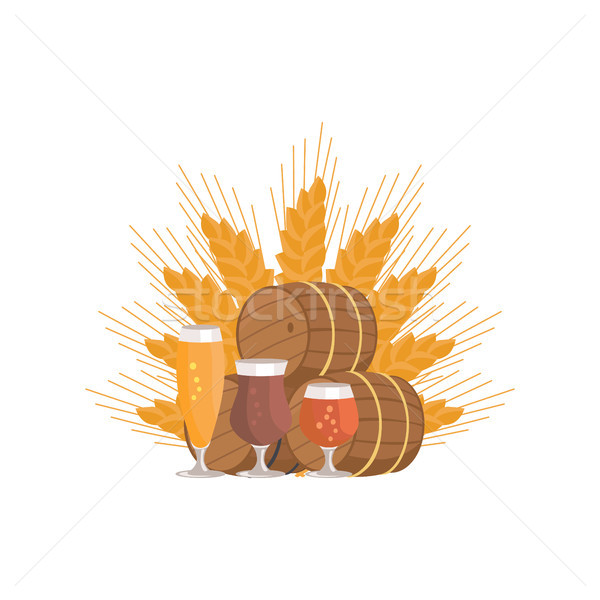 Beer Digustation at Octoberfest Vector Illustation Stock photo © robuart