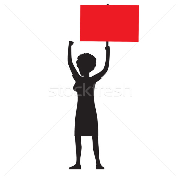 Woman Silhouette with Red Streamer Illustration Stock photo © robuart