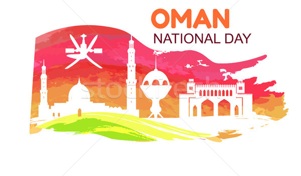 Oman giorno simbolo paese bandiera sagome Foto d'archivio © robuart