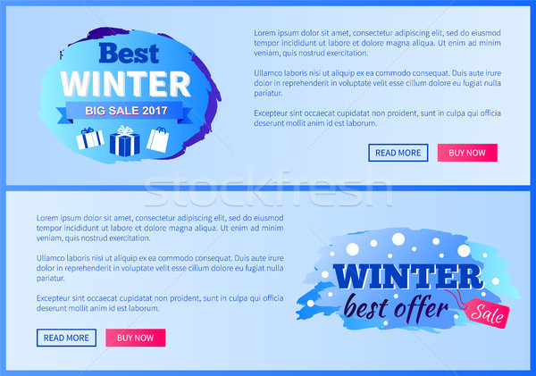 Best Winter Sale 2017 Vector Landing Page Posters Stock photo © robuart