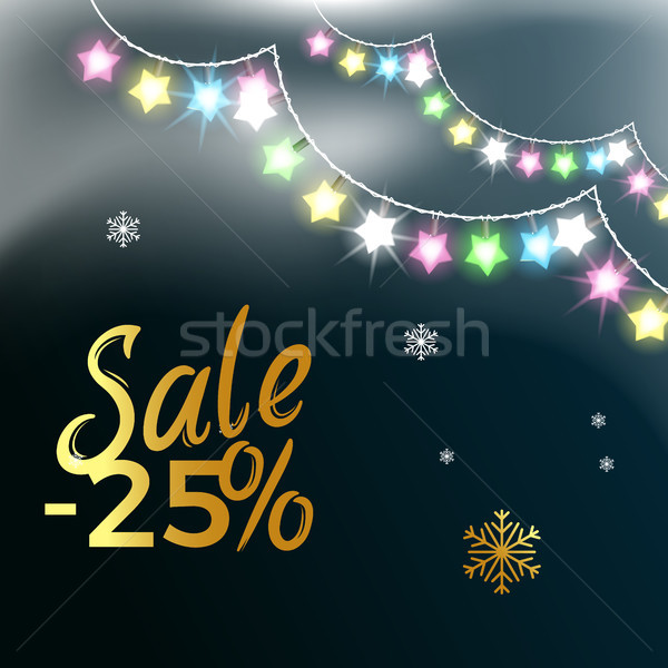 Sale -25 Garlands Snowflake Vector Illustration Stock photo © robuart