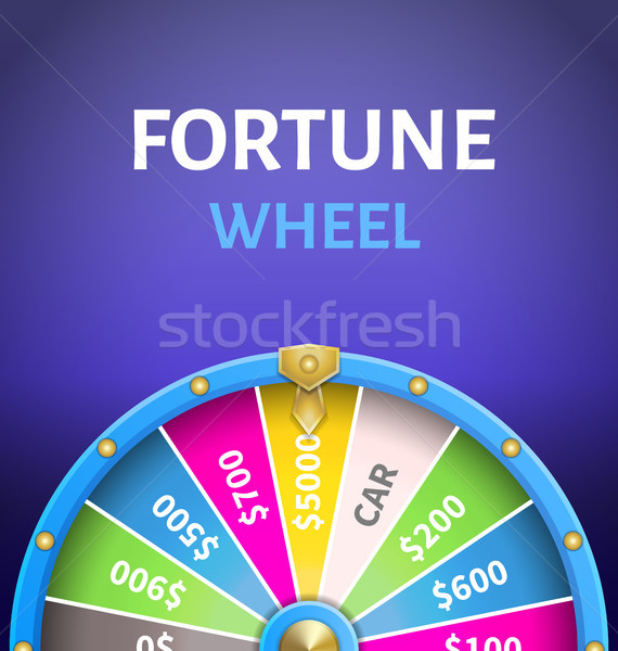 Fortune Wheel Poster with Earnings in 5000 Dollars Stock photo © robuart
