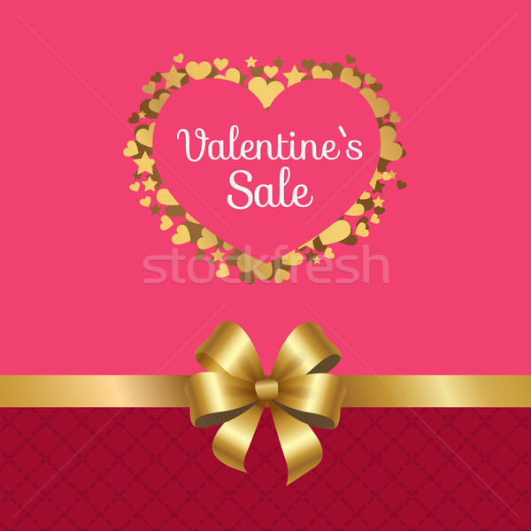 Valentines Sale Poster Heart Made of Golden Stars Stock photo © robuart