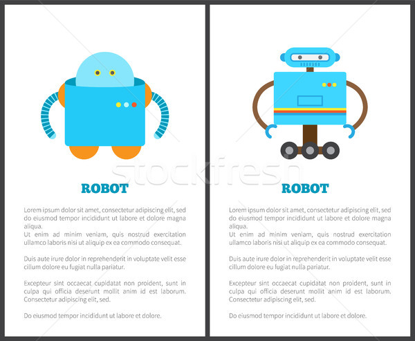 Szilárd drótnélküli automatikus robotok kereskedelmi plakátok Stock fotó © robuart