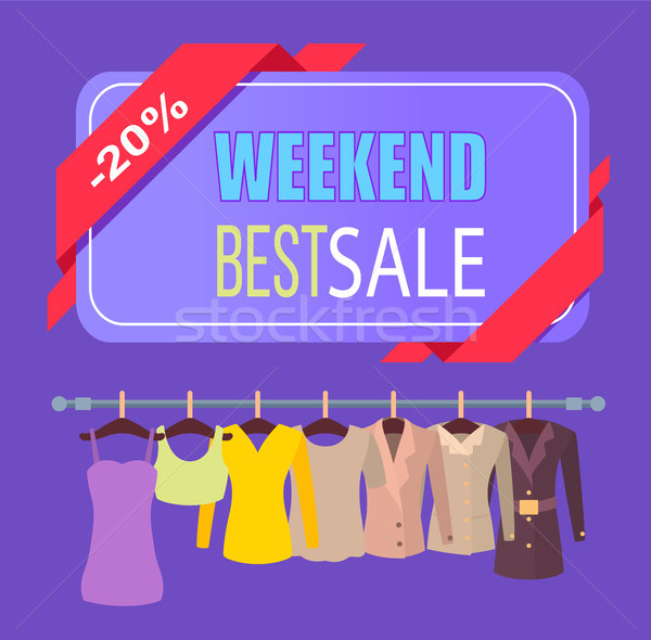 Weekend Best Sale for Clothes Promotional Poster Stock photo © robuart