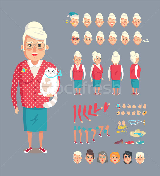 Granny Constructor Collection Vector Illustration Stock photo © robuart