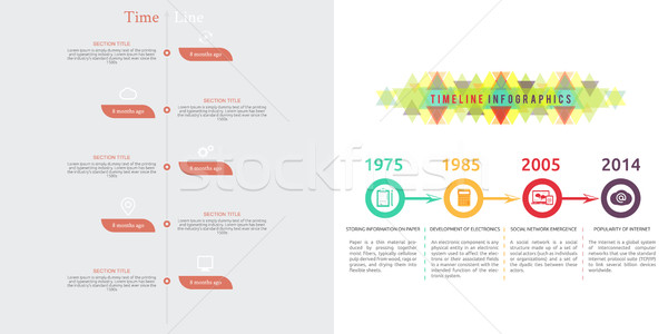 Timeline Diagramm Text Monate Retro-Stil Stock foto © robuart